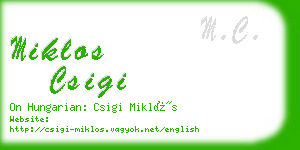 miklos csigi business card